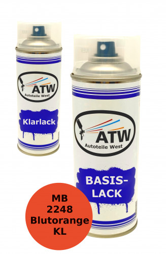Autolack für Mercedes Benz 2248 Blutorange KL+400ml Klarlack Set
